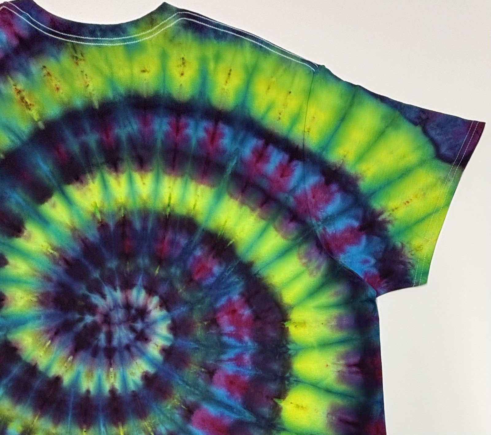 Handmade Tie Dye Adult T-Shirt XXL Multicolor Spiral Long Length George Tee NEW