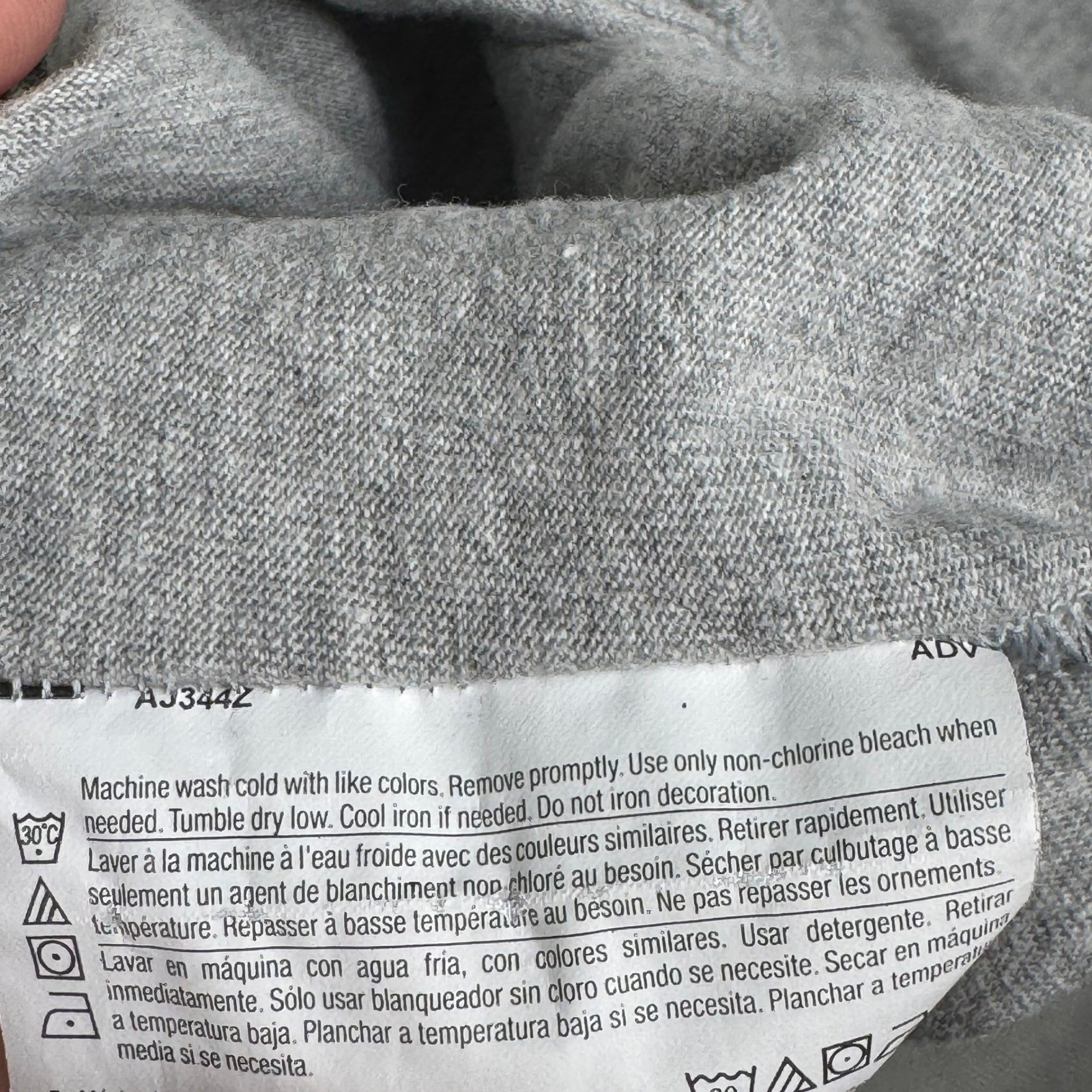 Champion Mens Long Sleeve Script Logo T-Shirt Heather Gray AJ3442 Size L