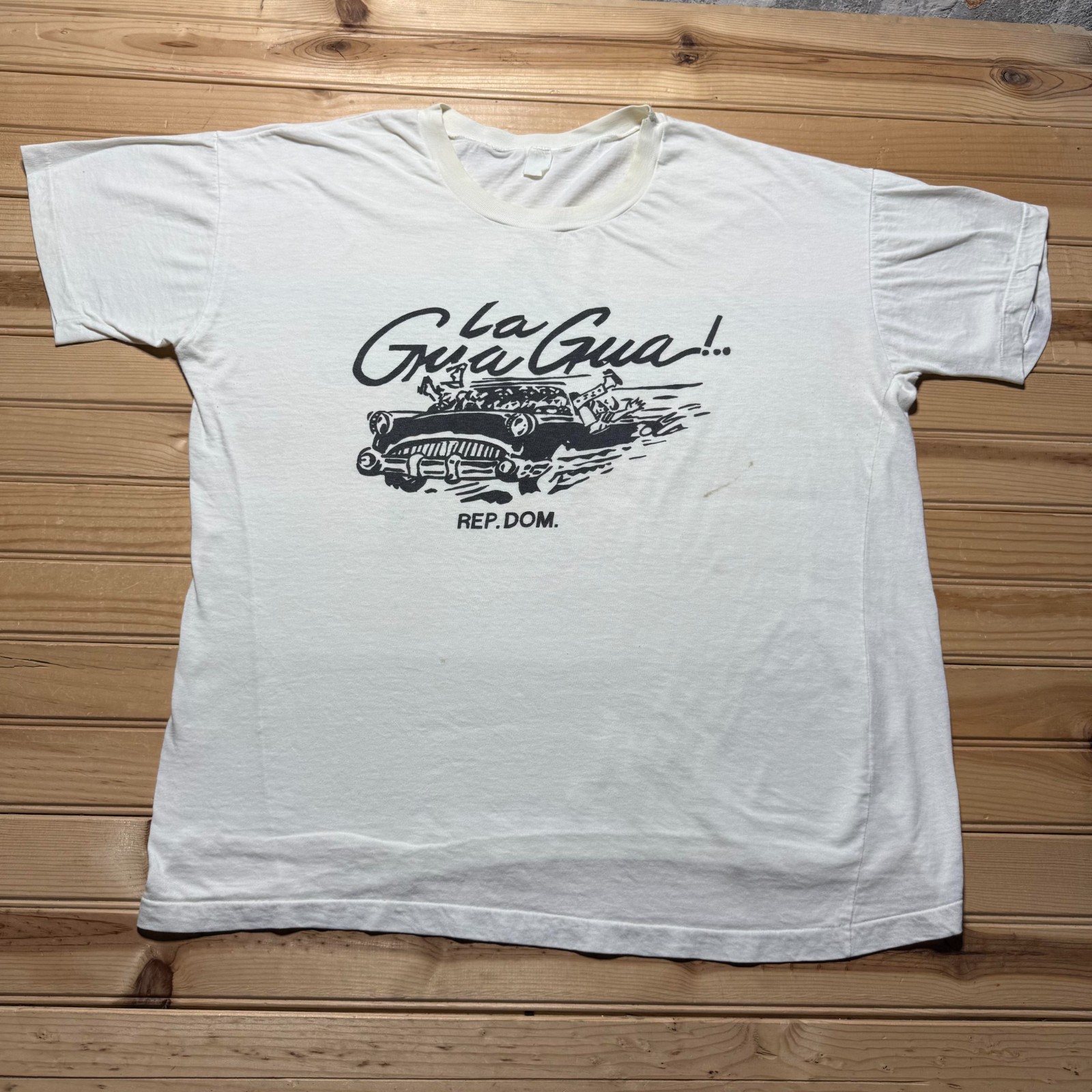 Vintage 90s La Gua Gua Rep Dom Dominican Republic Classic Car Art Shirt XL