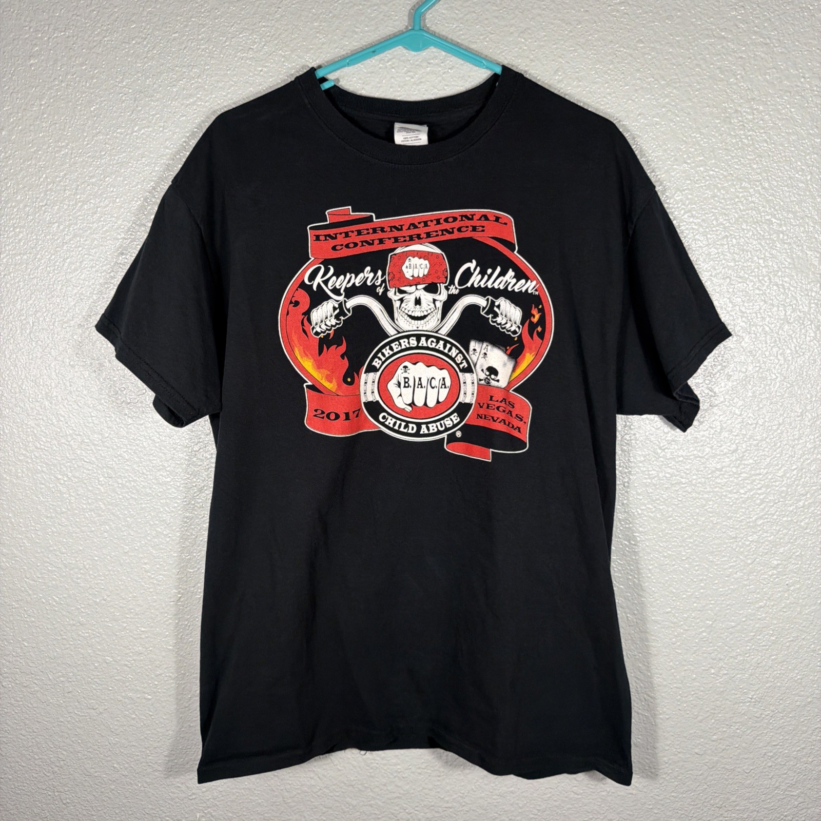 B.A.C.A. Bikers Against Child Abuse 2017 International Conference Shirt Large