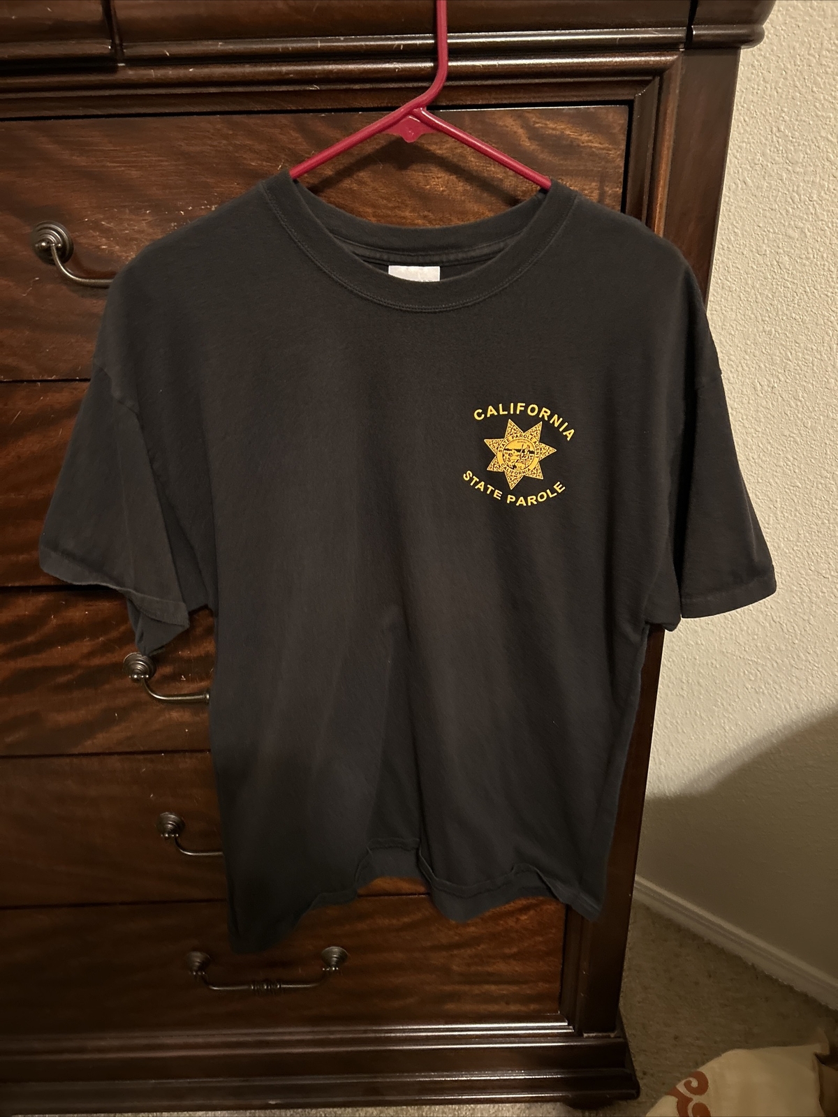 Parole Agent Costume T Shirt Adult XL Black Short Sleeve Tee Mens XL