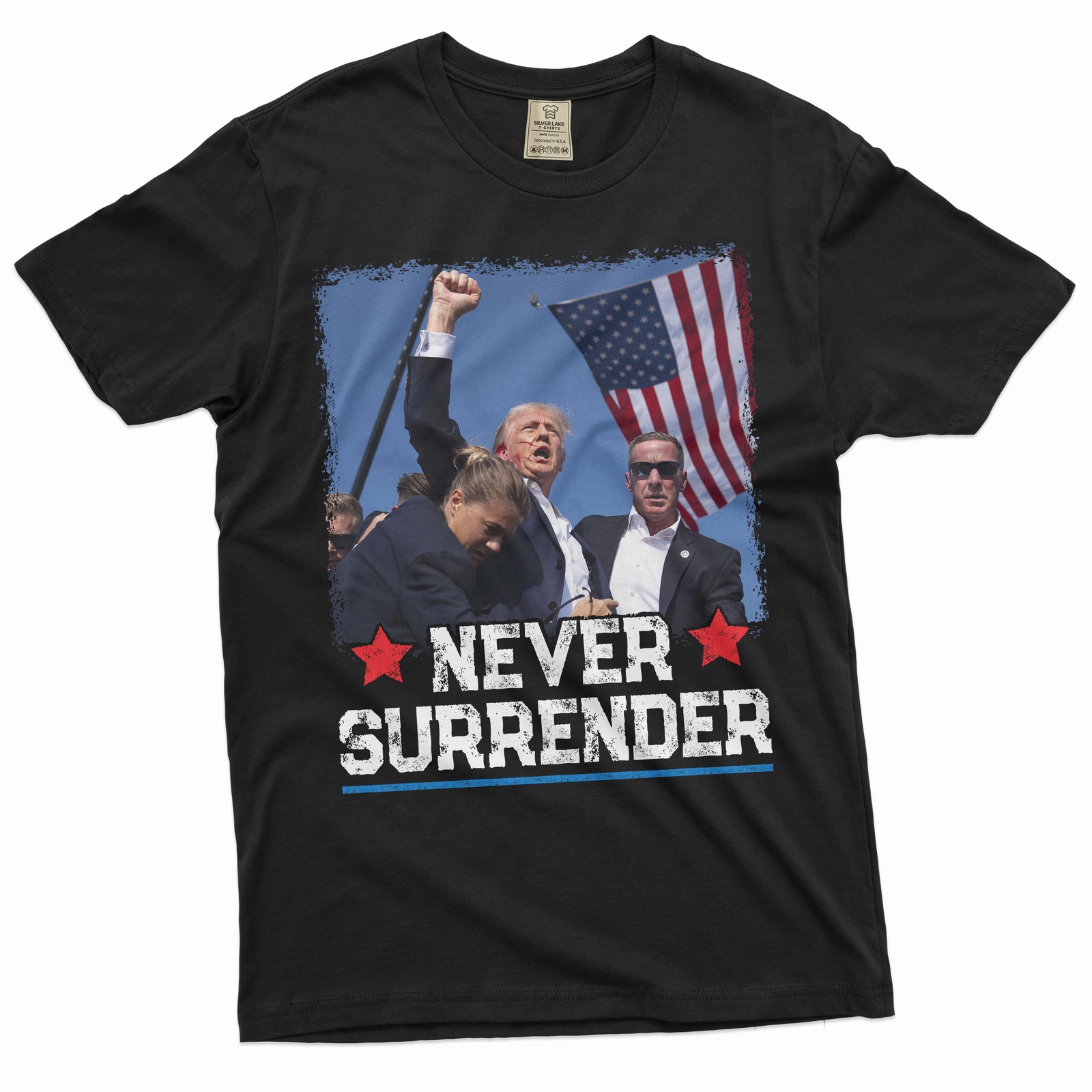 Mens DJT Shirt Donald Trump Patriotic Shirt Never Surrender Shirt Political Tee