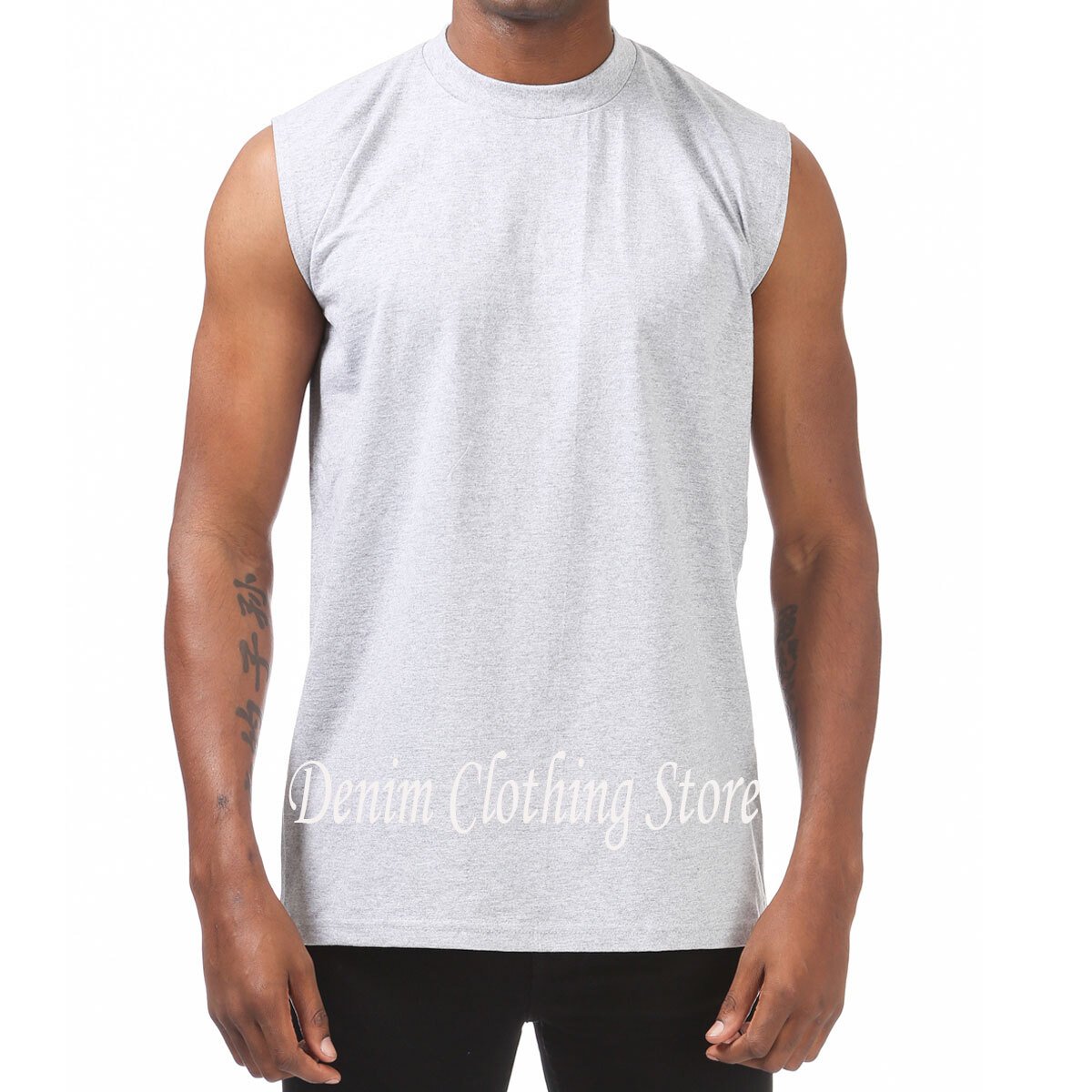 PROCLUB HEAVY WEIGHT SOLID PLAIN COTTON SLEEVELESS MUSCLE TEE SHIRTS SIZE M- 7XL