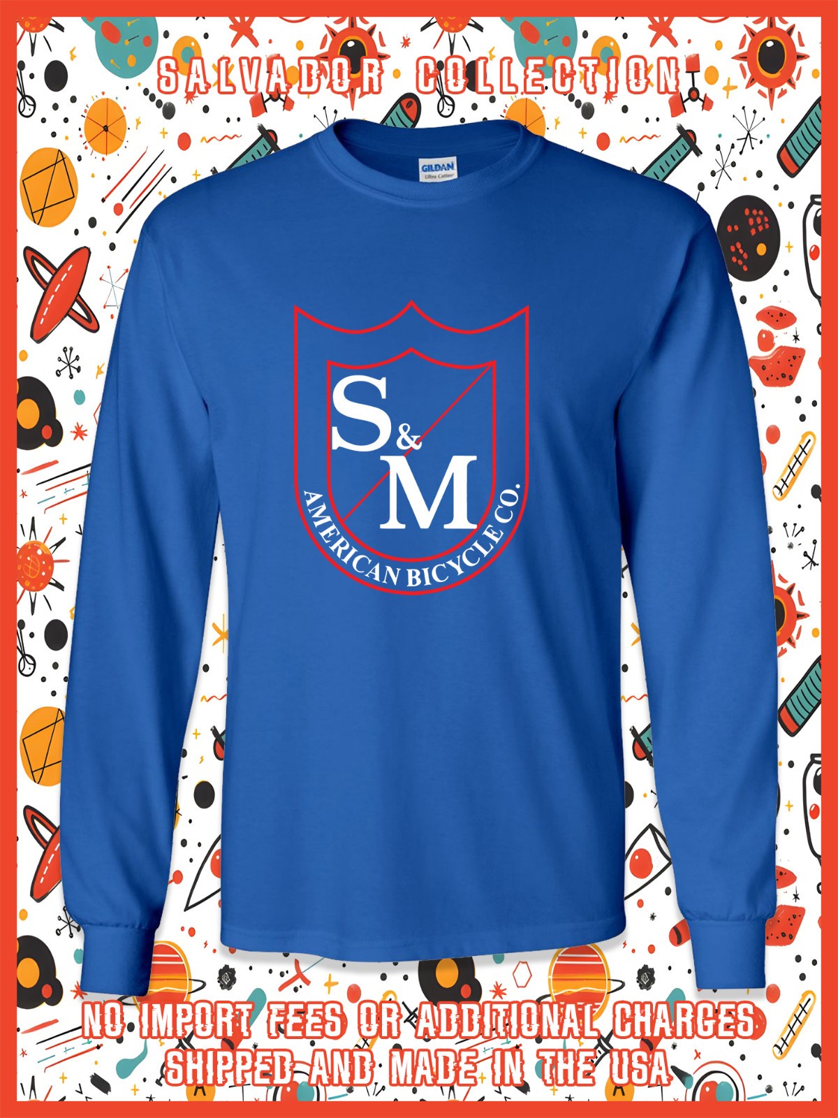 New S&M Bikes American Bicycle Logo Men’s Long Slevee T-Shirt American T-Shirt