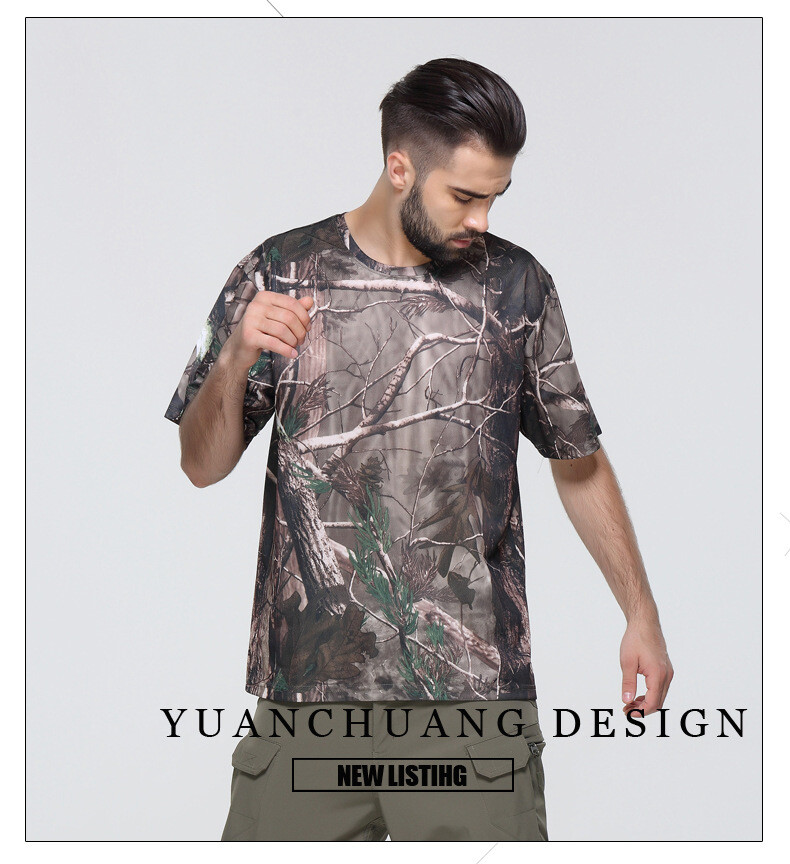 Mens Militray T-Shirt Army Combat Quick Dry Casual Shirt Hiking