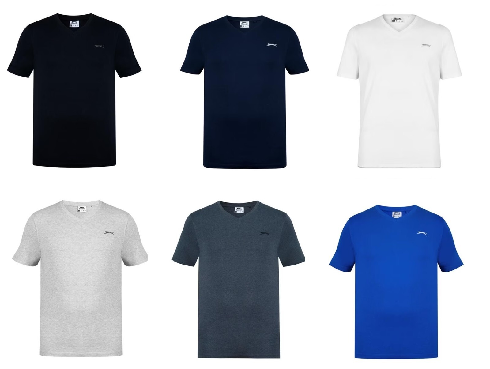 Mens Slazenger 100% Cotton V Neck T Shirt XS S M L XL XXL 3XL 4XL BNWT