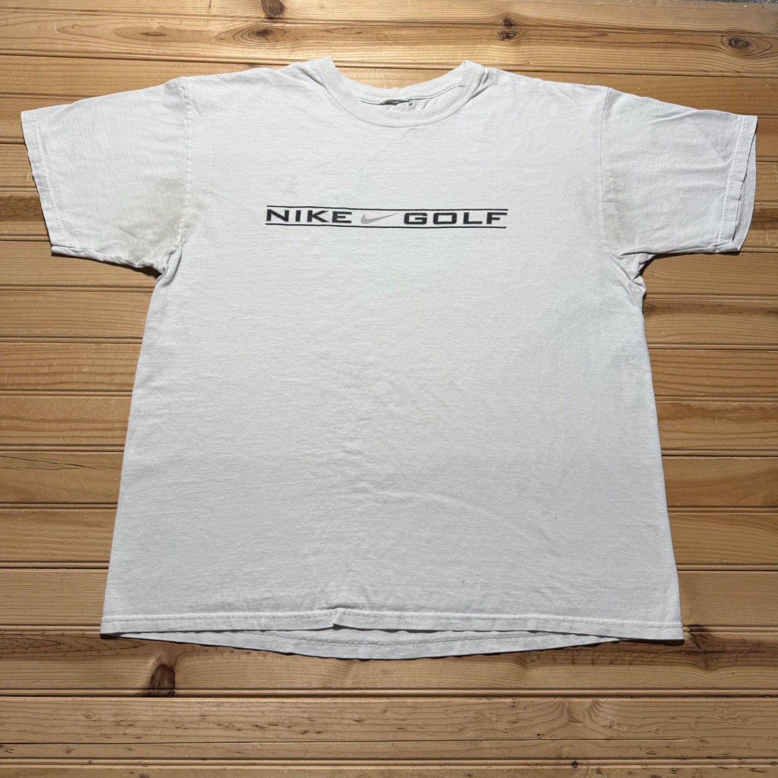 Vintage 90s Nike Golf Swoosh Logo Block Athletic Sports Graphic T-Shirt – Large
