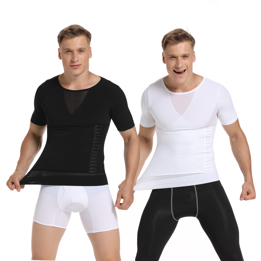 Men’s Slimming Body Shaper Vest T-Shirt Compression Tank Tummy Control Shapewear