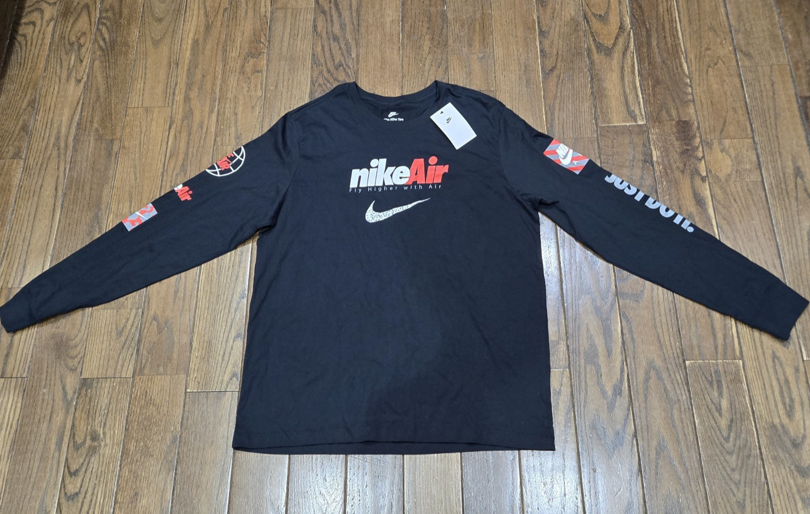 Nike Sportswear NSW Swoosh By Air Long Sleeve Black Shirt Men’s XL NWT