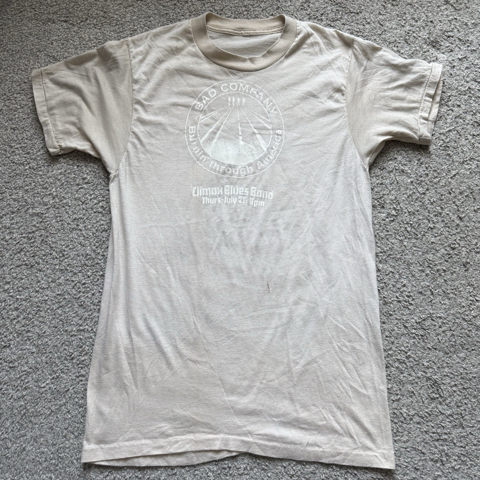 Vintage 1977 Bad Company Burnin Through America Tour Tee Climax Blues Band