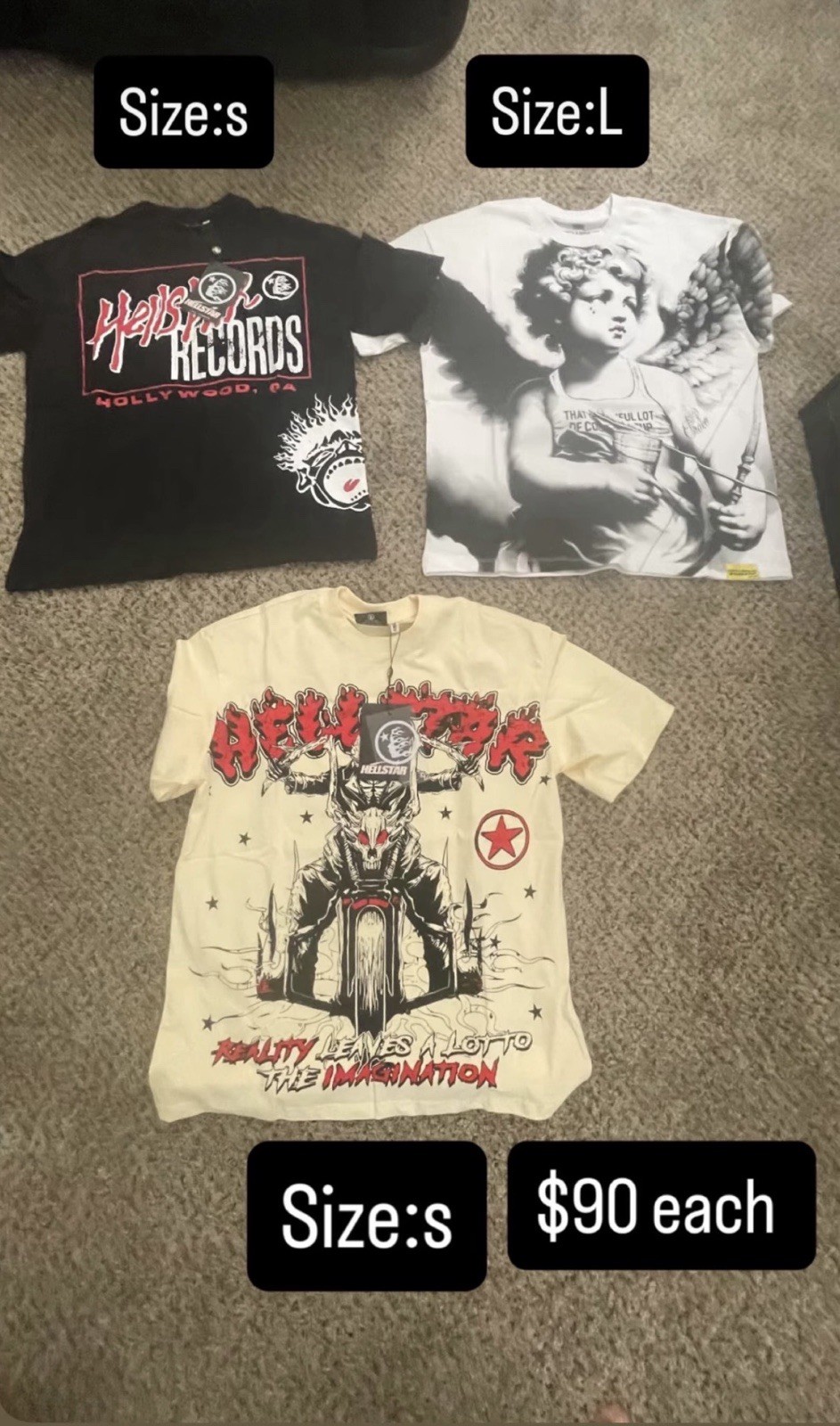 Hellstar Men’s Multicolor Graphic & Mixed Emotion Print T-Shirts $90 each