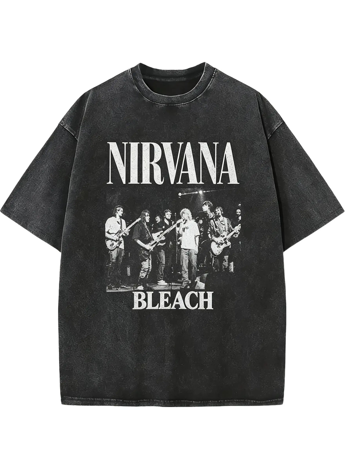 Nirvana Live Band Bleach Wash 90s Grunge Oversized Vintage Fan T-shirt