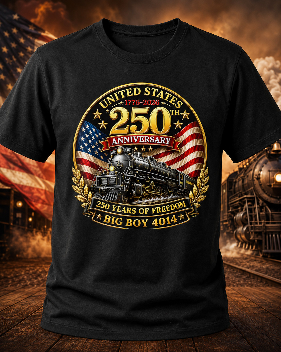 Big Boy 4014 Vintage 250 Steam Locomotive Railroad Train T-Shirt