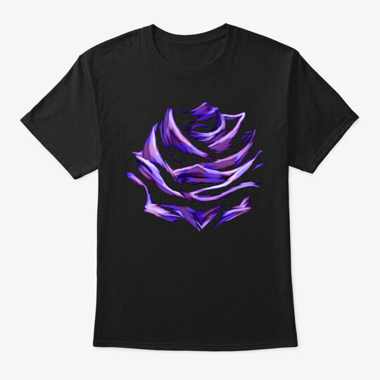 Purple Blue Rose Abstract Art Flower T-Shirt Made in the USA Size S to 5XL