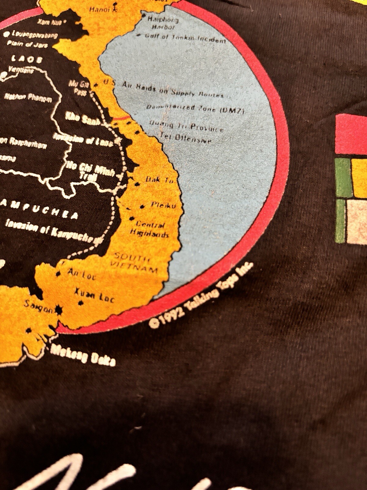 Vintage 1992 US Armed Forces Vietnam Vet Graphic Talking Tops T-Shirt USA Large