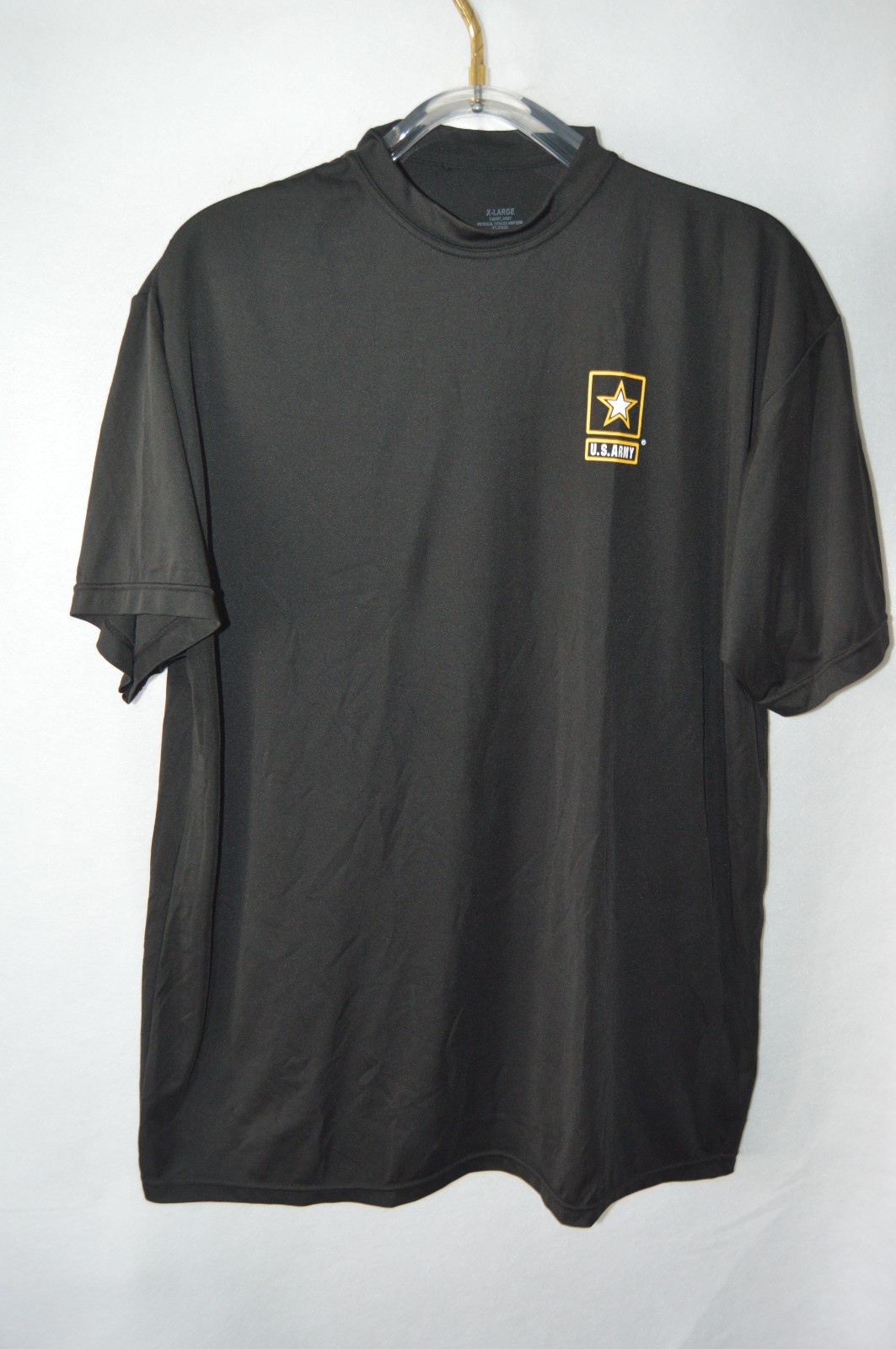 US Army T-Shirt Mens XL Star Logo Black Short Sleeve 100% Polyester