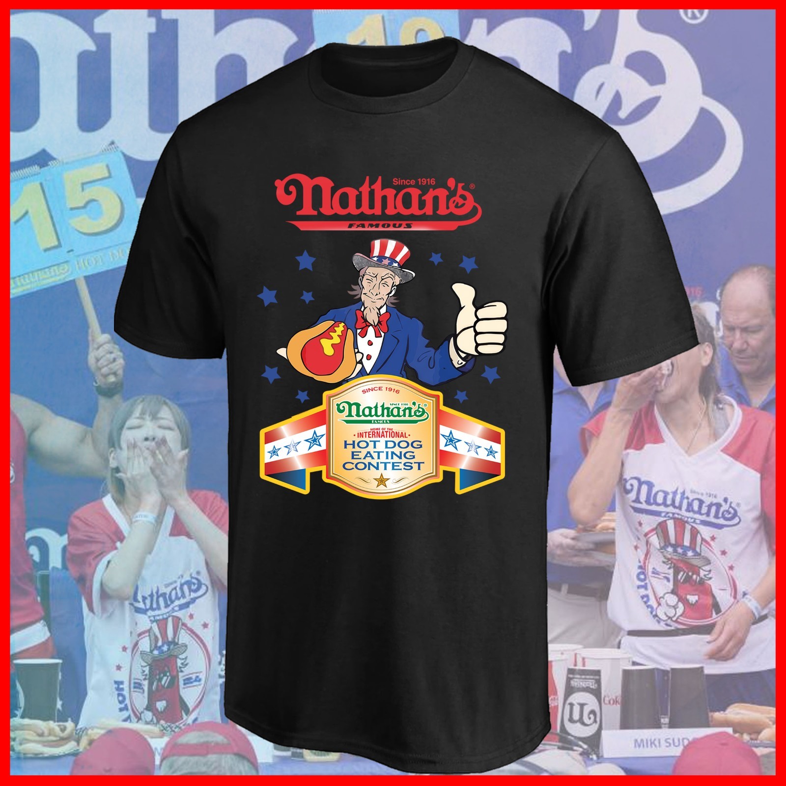 FREESHIP – HOT! Nathan’s Hot Dog Eating Contest Retro Shirt Gift For Fan S-5XL