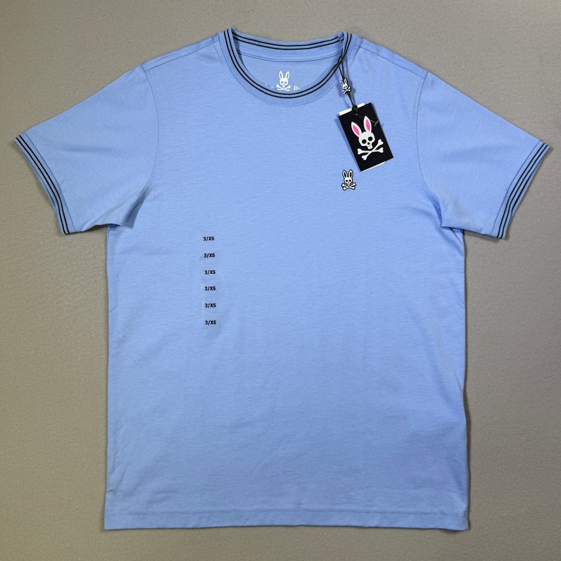 Psycho Bunny Pima Cotton Tipped Logo Tee, Black 3/XS $65