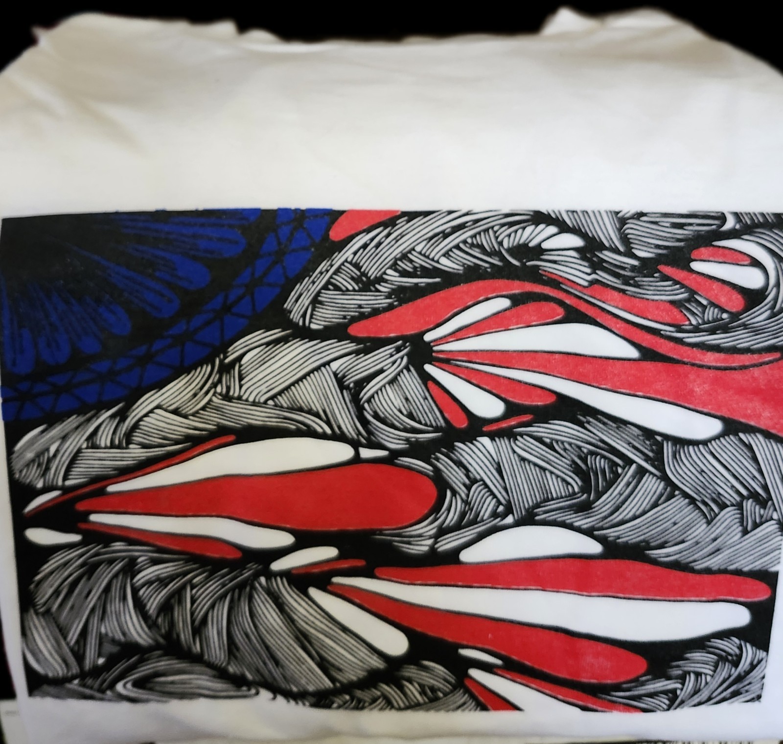 LINE BY LINE DESIGNS GRAPHIC ABSTRACT ART T-SHIRT LARGE FREE SHIPPING USA NEW