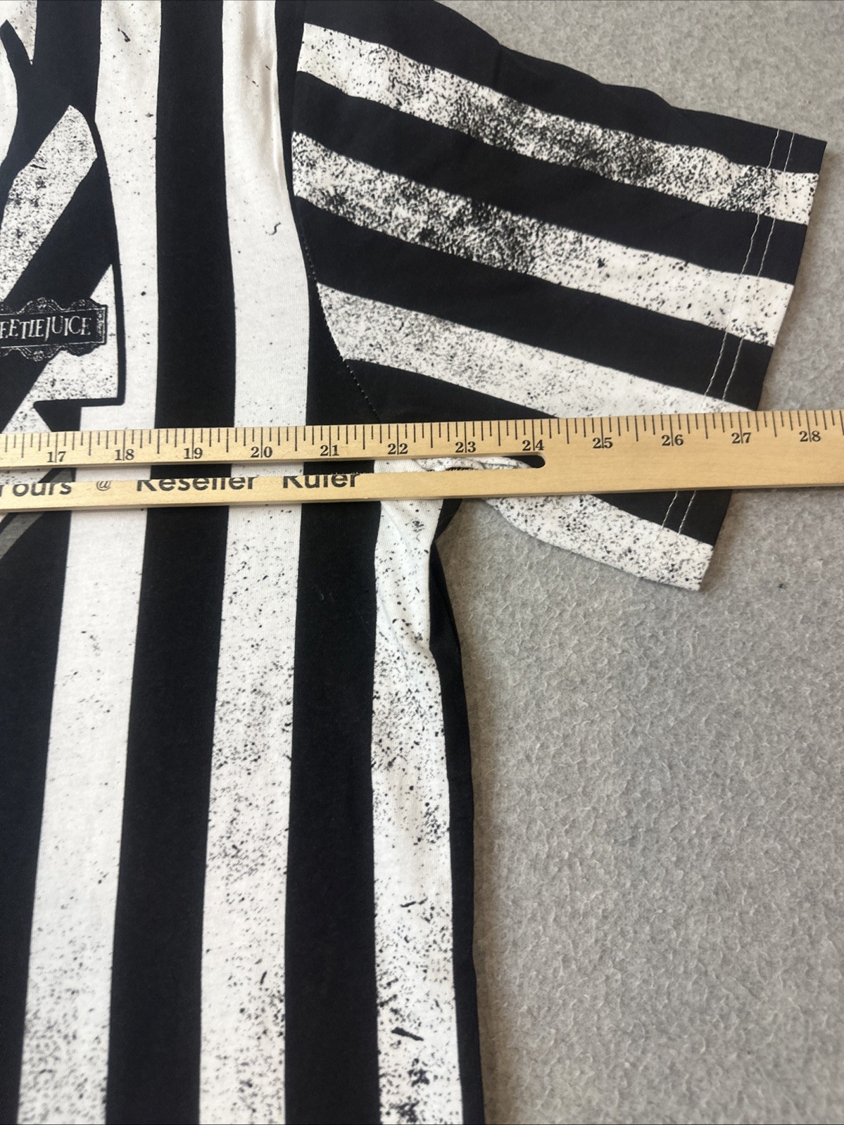 Beetlejuice All Over Print Tee Size XL Striped NWOT Warner Bros
