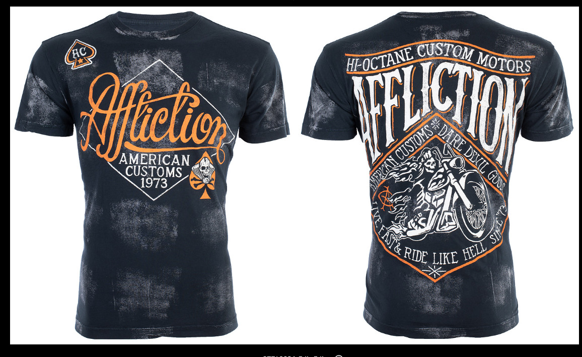 $58 AFFLICTION American Customs SIDE CAR Short Sleeve Slim Fit T-shirt NWT
