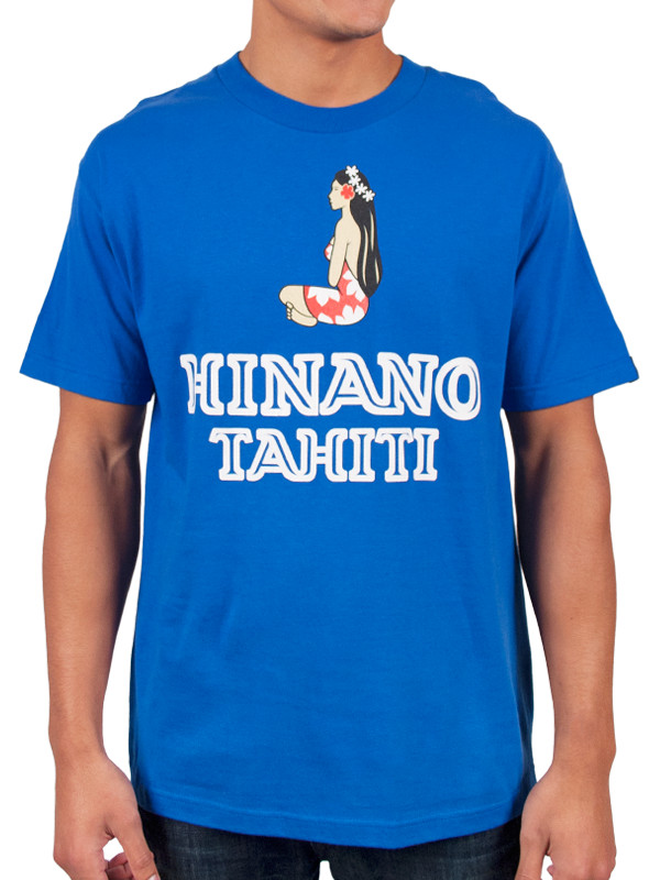 Hinano Classic Logo Blue Two Sided T-shirt- Front & Back Print – New