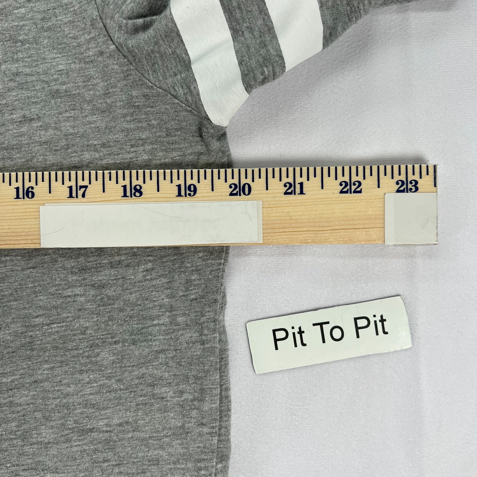 Burnside 96 T-Shirt Mens Medium Gray with White HTV Stripes Stretch For Comfort