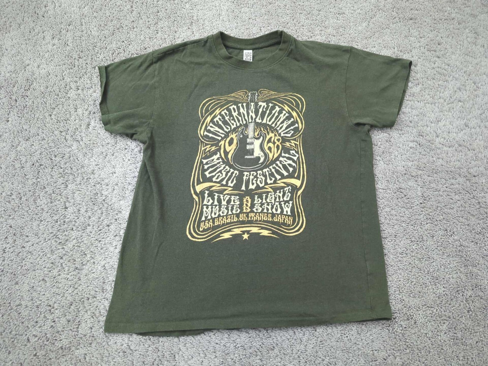 Brisco Brands T Shirt Mens L International Music Festival 1968 Rock Graphic