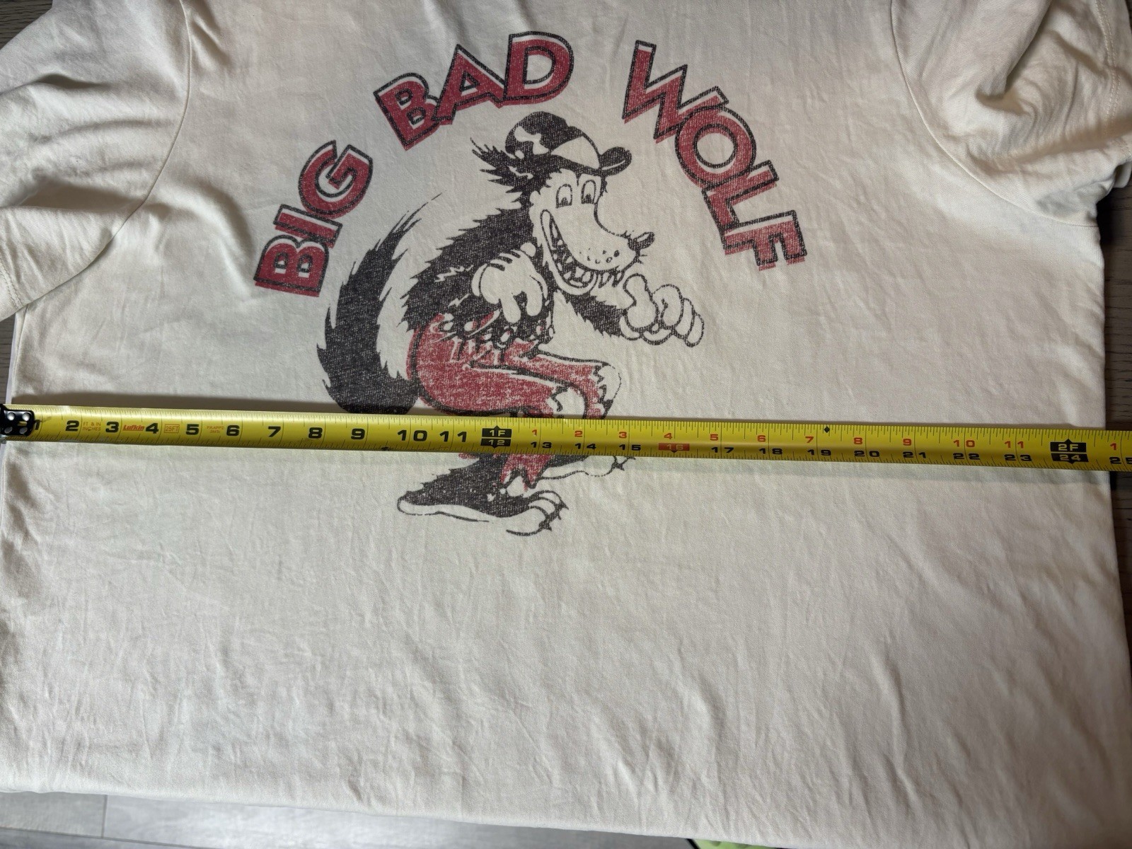 Disney Collection Men’s Big Bad Wolf T-Shirt Off White Crew Neck L