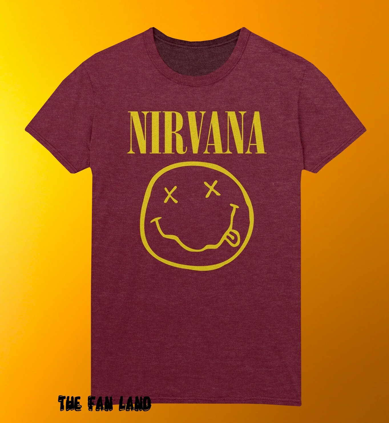 New Nirvana Band Classic Grunge Heather Red Vintage T-Shirt