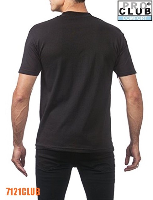 3 PACK PRO CLUB COMFORT T SHIRTS MENS STANDARD CREWNECK SHORT SLEEVE BLACK S-7XL