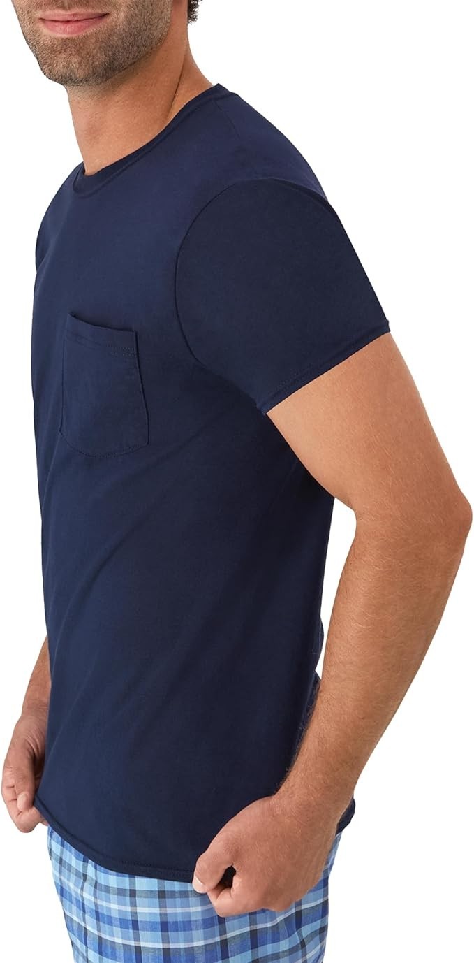 6 Pack Hanes Men’s Value Pack Assorted Pocket T-Shirt Undershirts Size Large