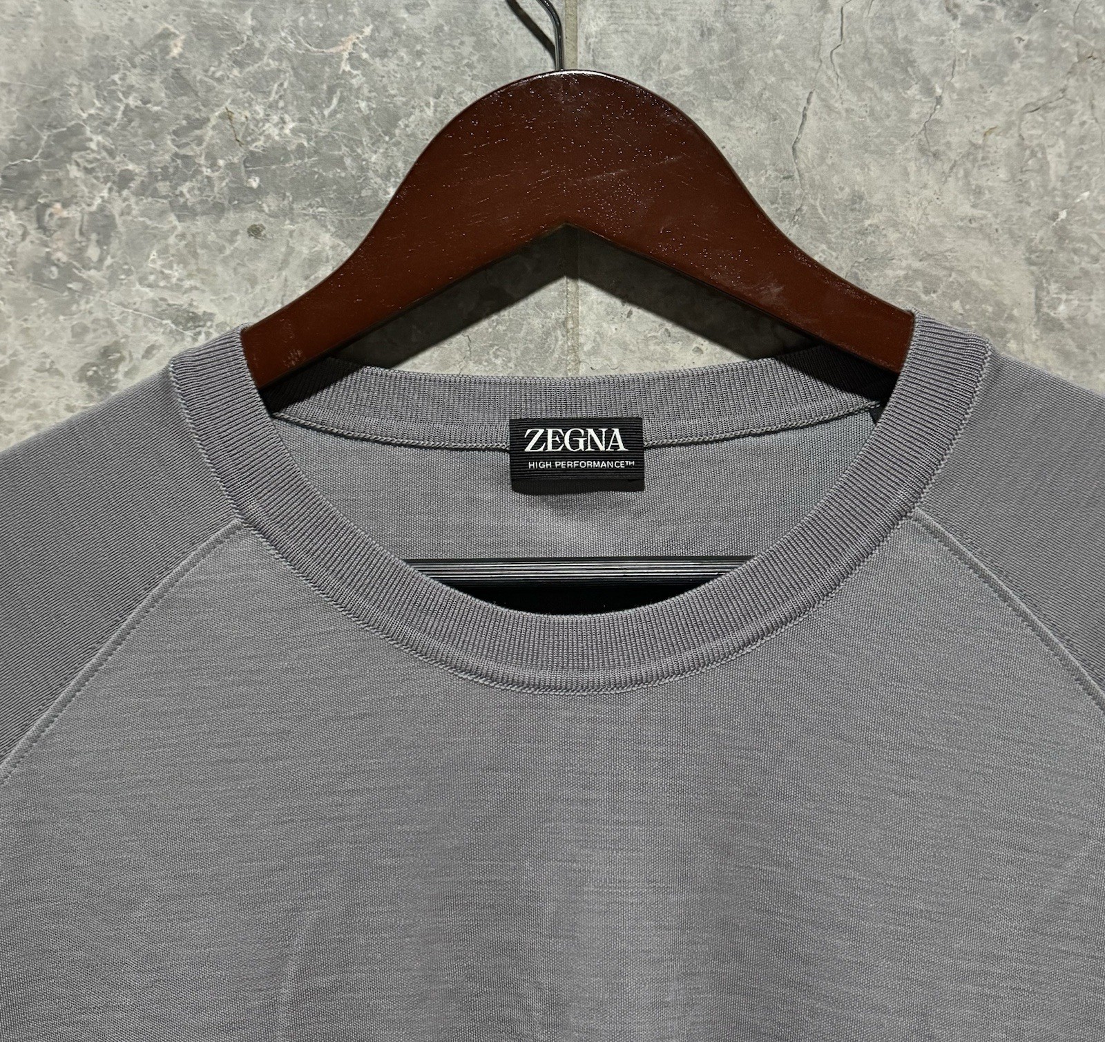 ZEGNA Men’s ‘High Performance’ Wool T-Shirt Light Grey Size XXL / 2XL $920+ NEW