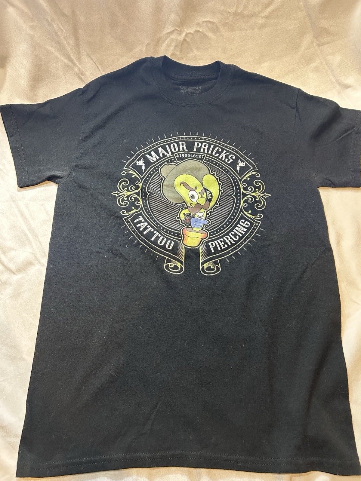 Gildan Men’s Black Major Pricks Tattoo Shop Lima, OH Graphic T-Shirt S