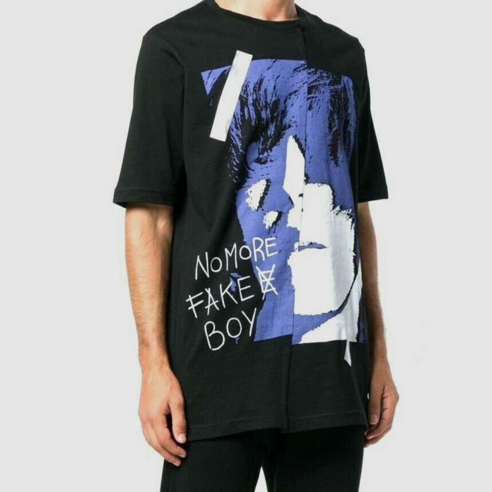 Faith Connexion Reconstructed Graphic Tee in Black/Multi Size Medium NWT