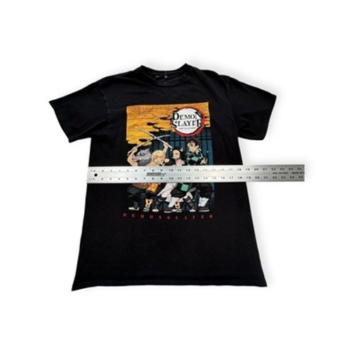 Demon Slayer Black Crew Neck Short Sleeve Cotton Men All Seasons T-Shirt Medium