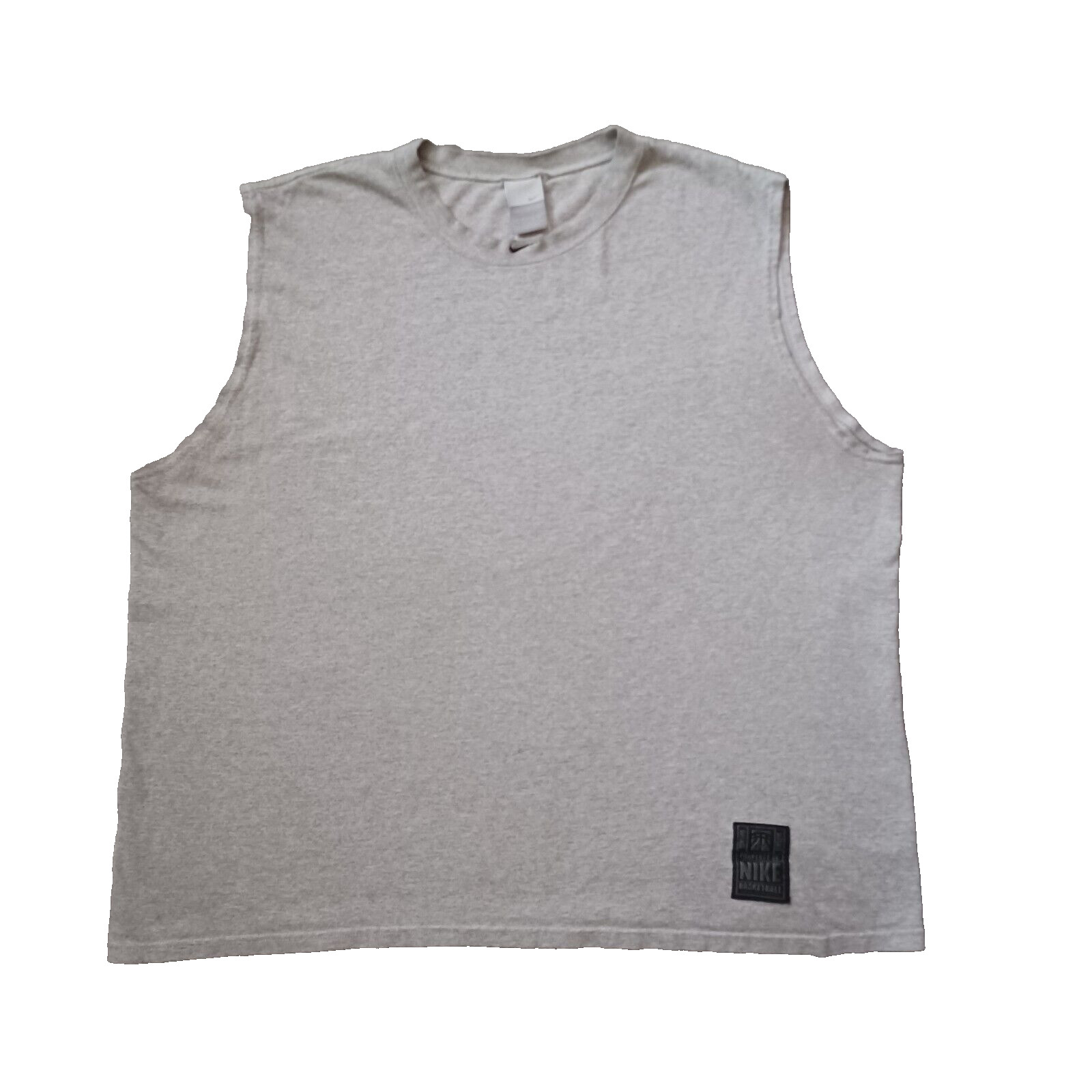Vintage Nike Tank T Shirt Mens XL Gray Center Swoosh Collar Muscle Basketball