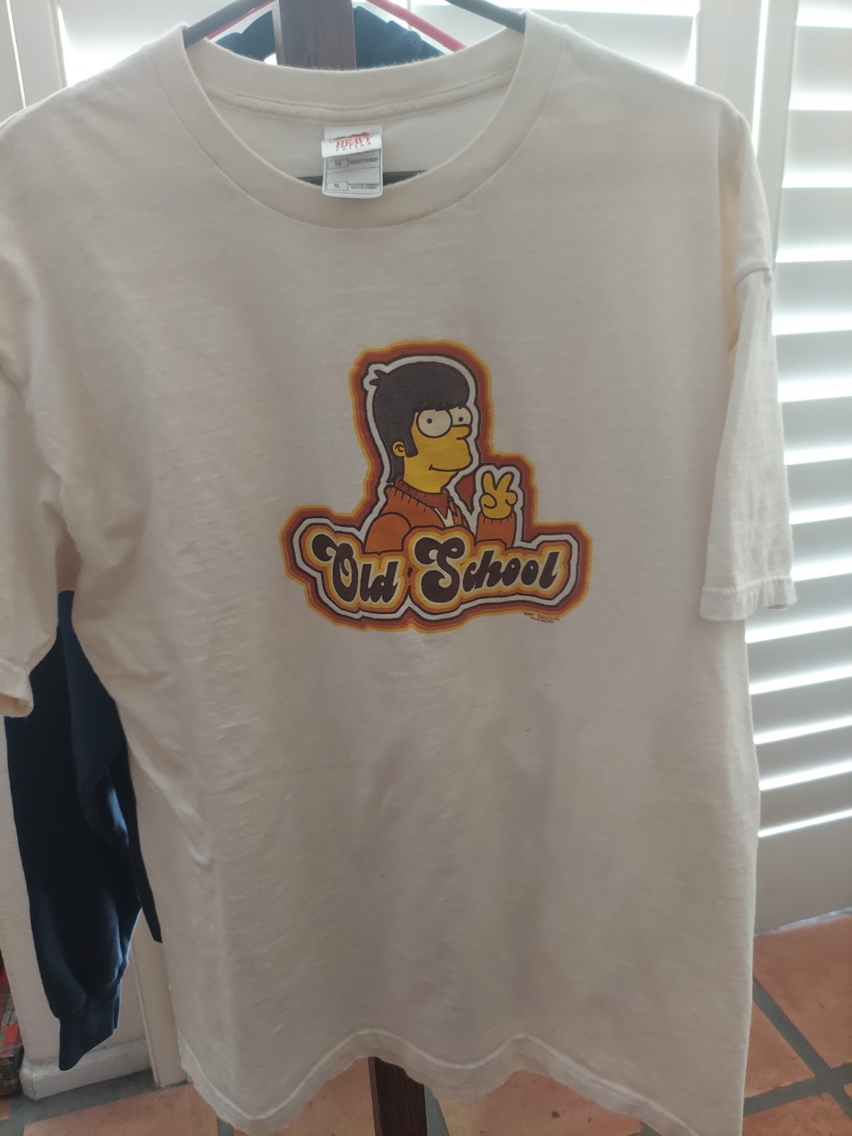 Fruit of the Loom Heavy Cotton Men’s XL White Simpsons Milhouse Preshrunk Tee
