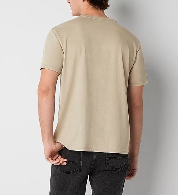 JA John Ashford Men’s Soft Jersey Short Sleeve Crew-Neck T-Shirt Beige Size XXL