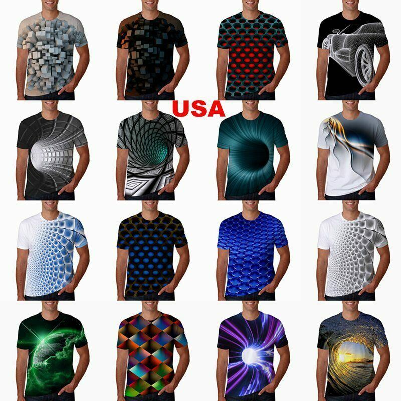 Men T-Shirt Funny 3D Graphic Classic Fit Fashion Summer Novelty Tee T Shirt Soft