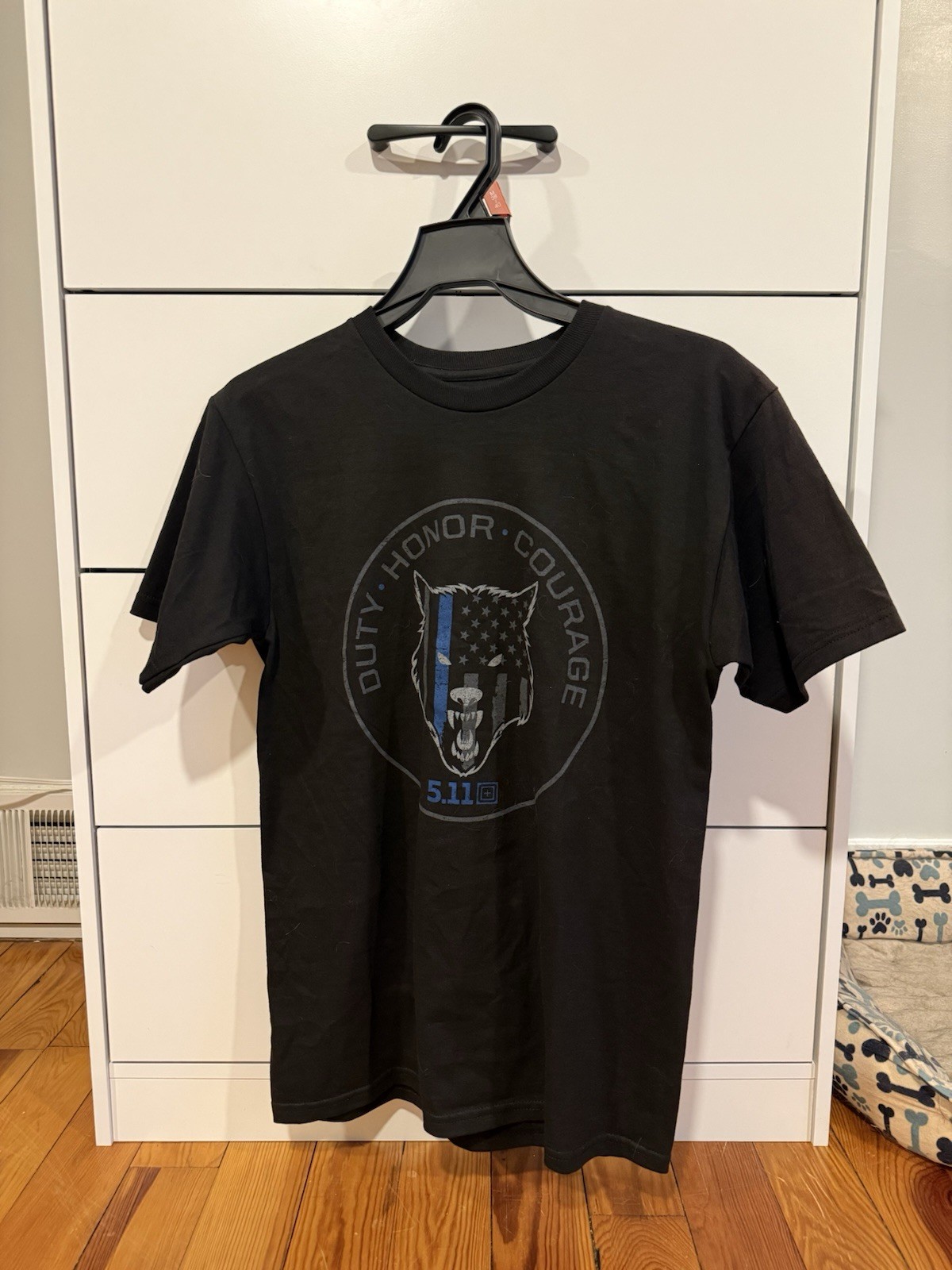 5.11 Tactical Back The Blue Duty Honor Courage Tee Men’s Black Cotton