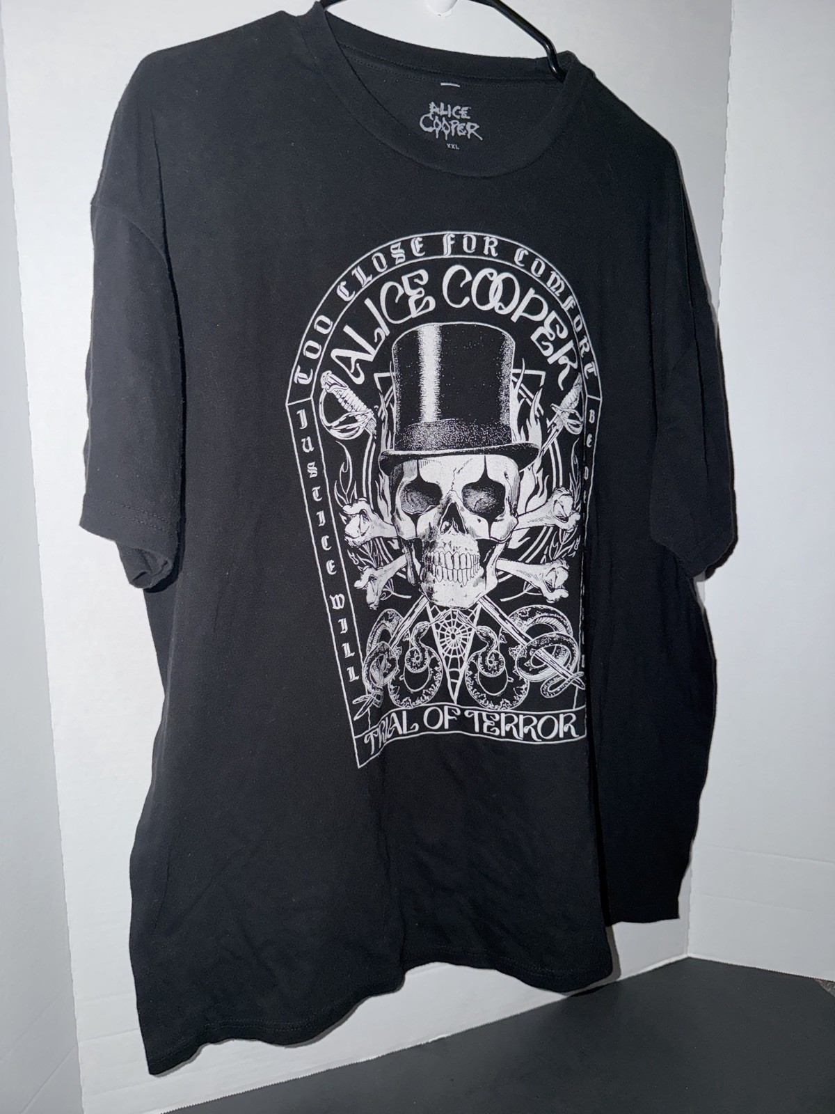 Alice Cooper Men’s Black Graphic Logo Crew Neck Short Sleeve Tee Trial XXL