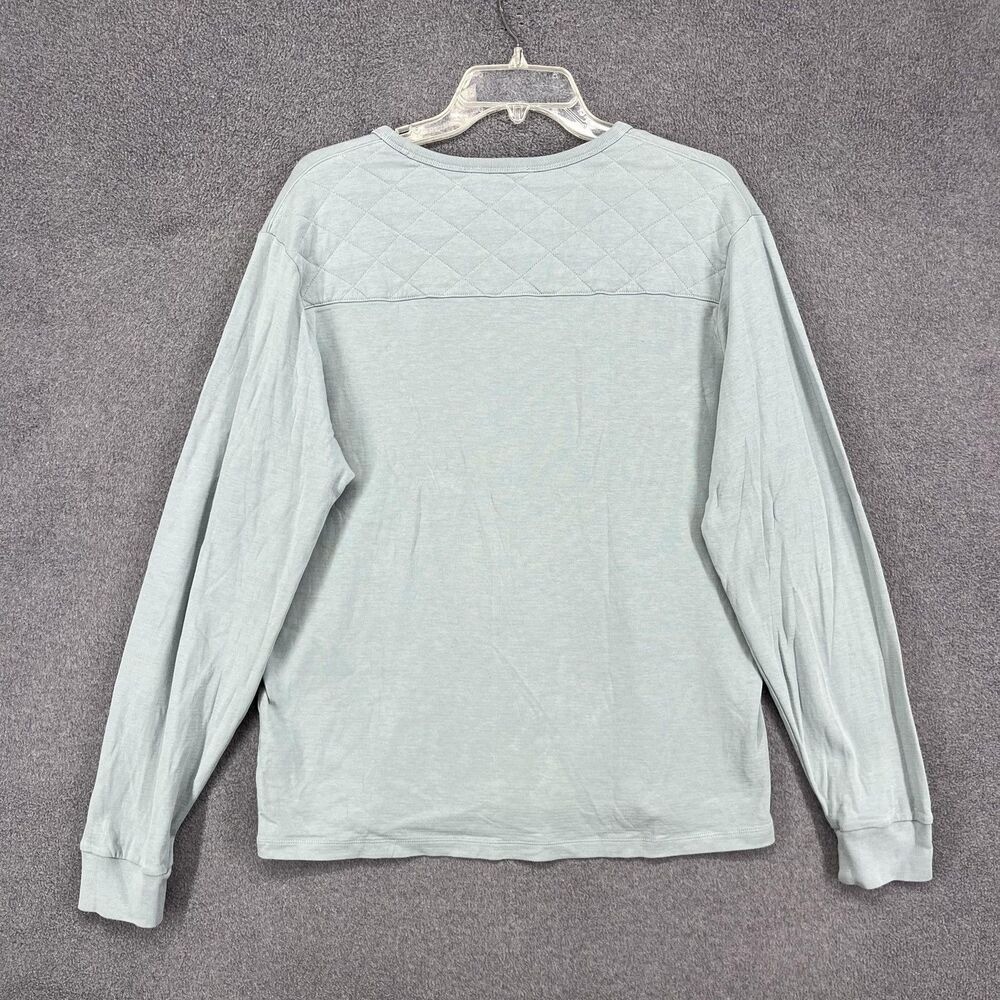 Frame Shirt Mens Medium Ice Blue Long Sleeve Quilted Back Crewneck LMTS0201