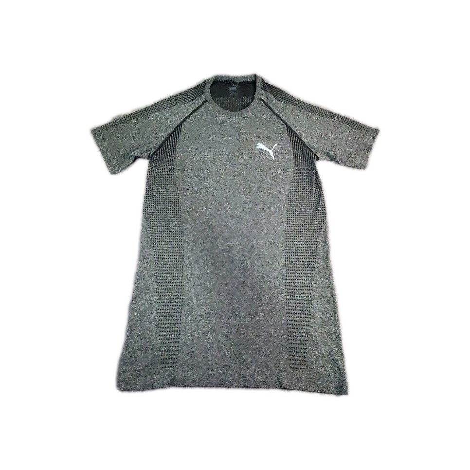 Puma Evoknit T-Shirt Men’s Size M Short Sleeve Gray Activewear Gym Running C24