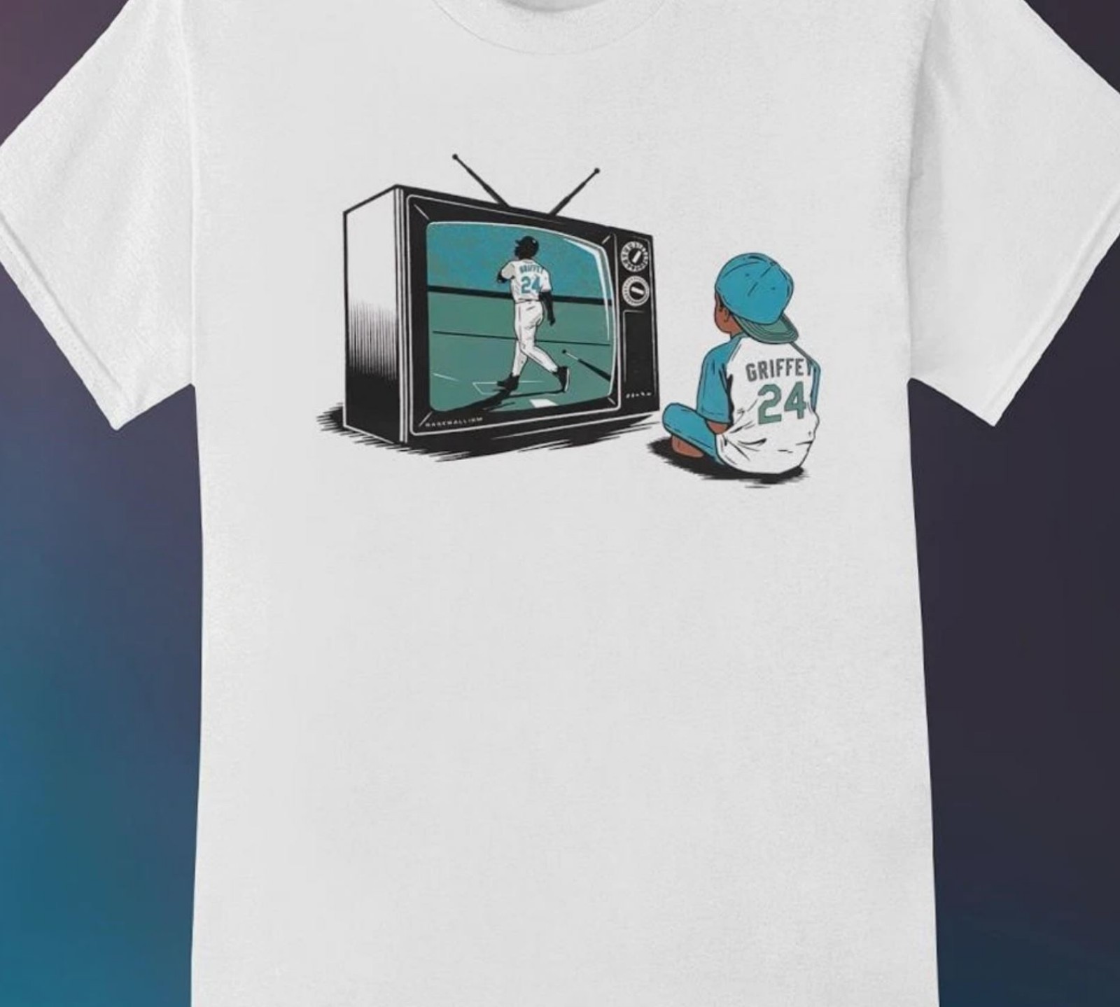 NEW Ken Griffey Jr baseball on TV white T-shirt Unisex All sizes S-5Xl