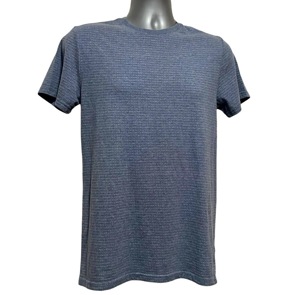 NWT Goodfellow Sz Small Jacquard Short Sleeve Novelty Cyber Blue Mens T-shirt