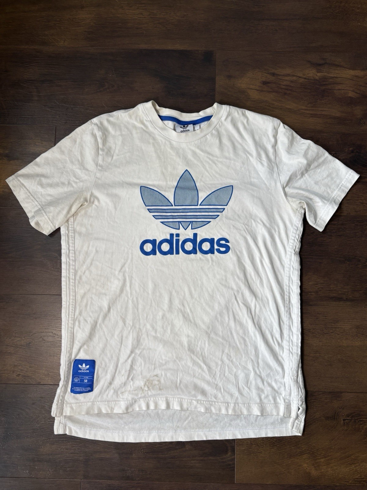 Adidas Originals Trefoil Tee Men’s Large White Blue Logo SS2020