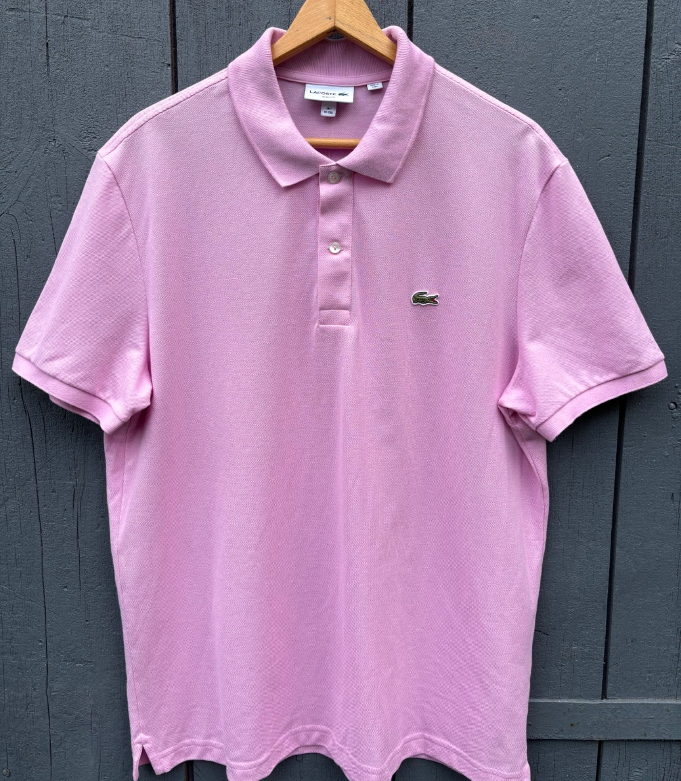 NWT Lacoste Polo Shirt Men’s (XXL) Short Sleeve Classic Alligator Pink Slim Fit