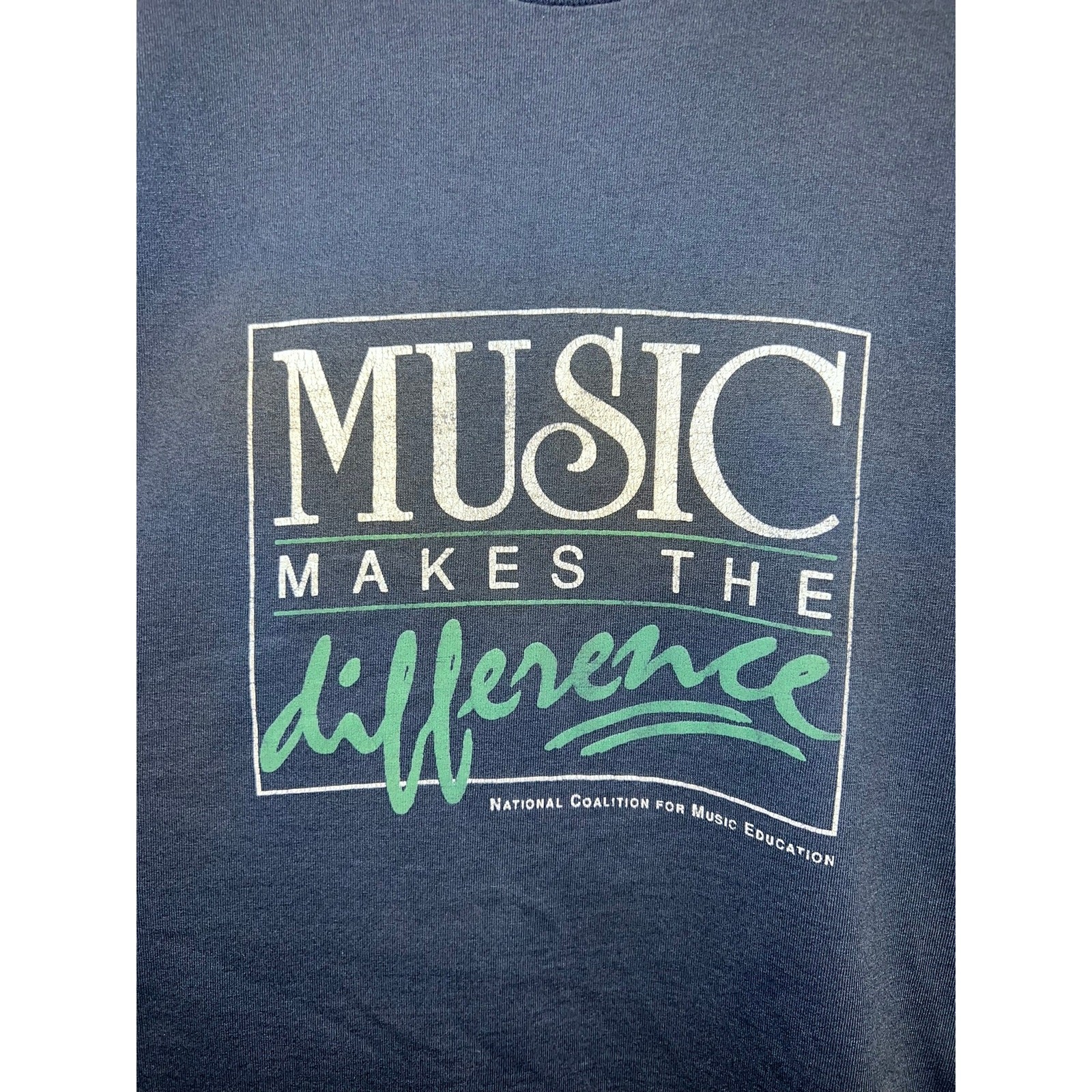 Vintage Music Education Shirt Music Makes Difference National Coalition 90s L