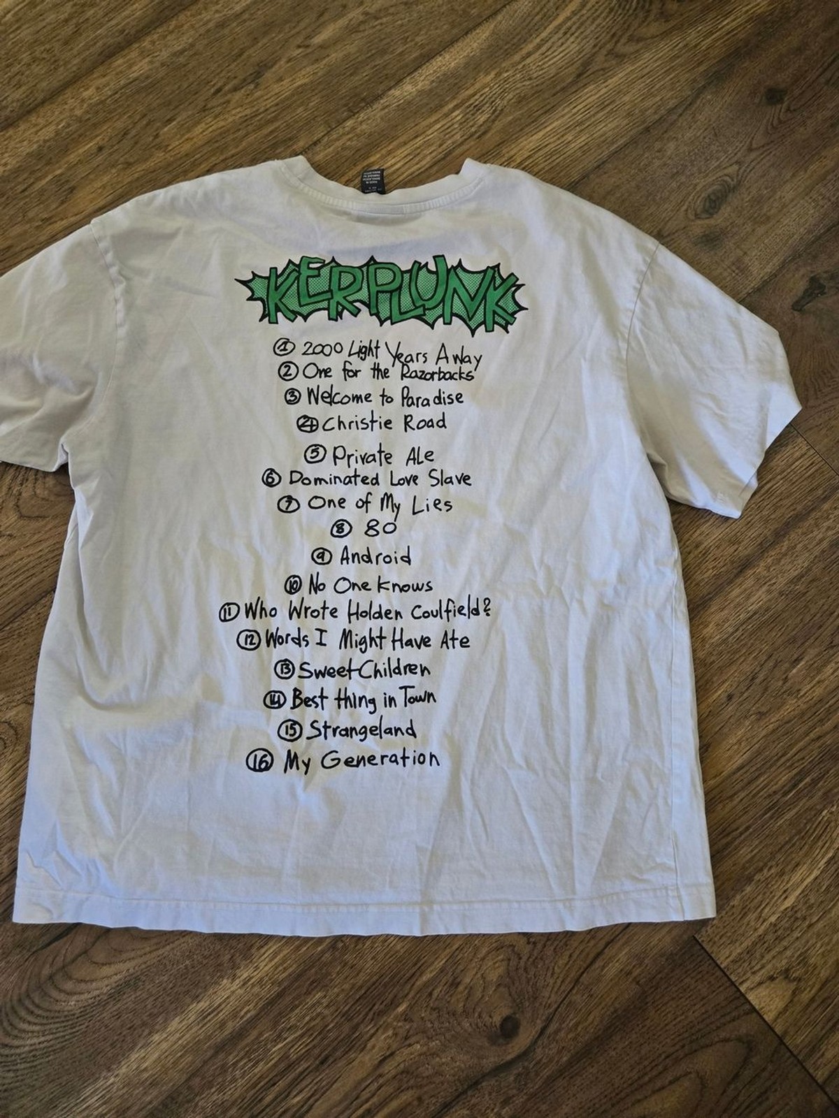 H&M White Tee with Green Day Graphic